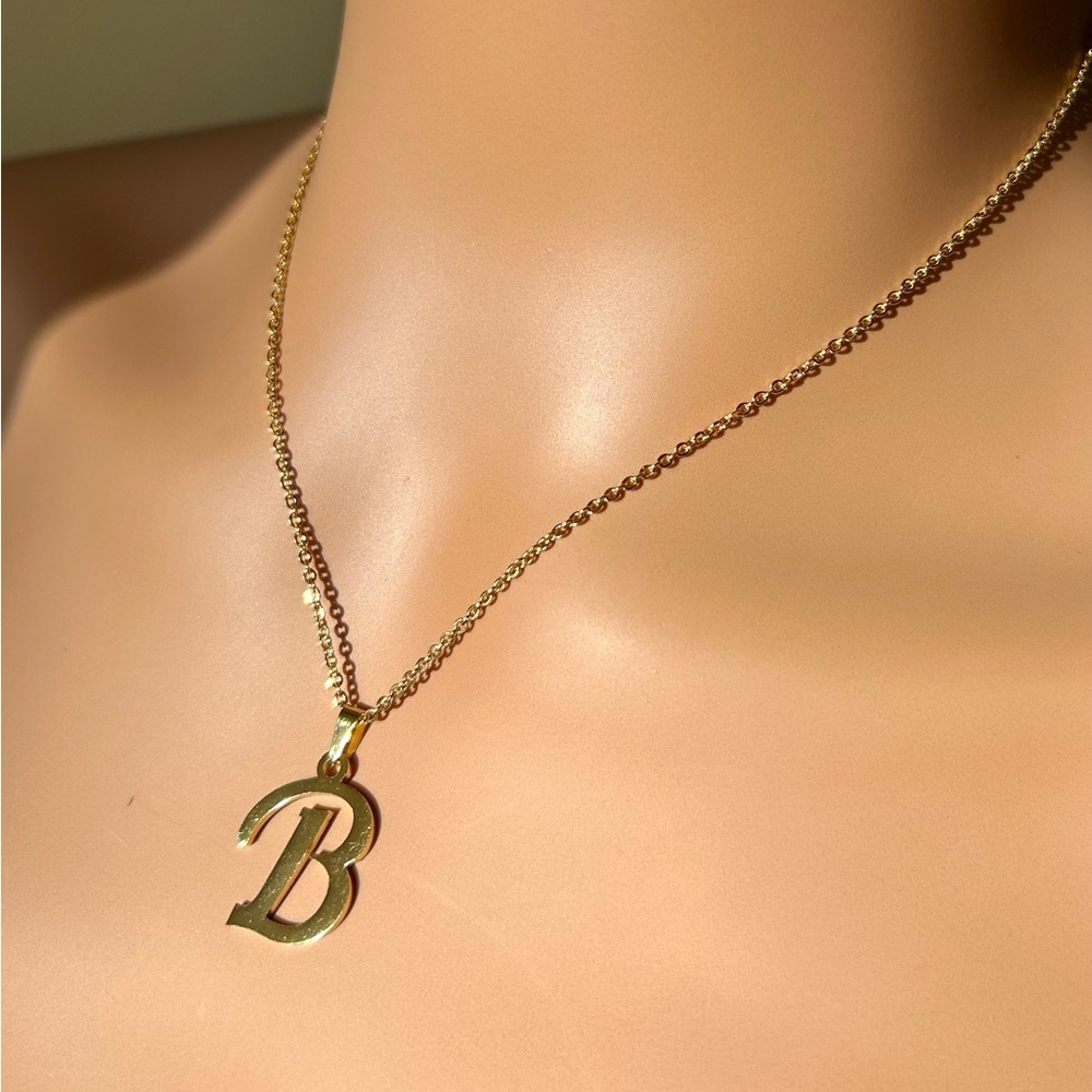 Stylish Gold Initial Stainless Steel Pendant Necklace
